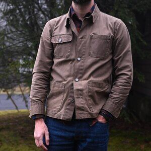 Gustin Waxed Chore Jacket - Dark Oak